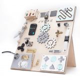 Dřevěné hračky Manibox Senzorická deska Activity board s diodami - velká