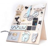 Dřevěné hračky Manibox Senzorická deska Activity board se žárovkou - velká