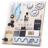 Dřevěné hračky Manibox Senzorická deska Activity board se zásuvkou- střední