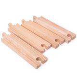 Dřevěné hračky Bigjigs Rail Dlouhé rovné koleje 21 cm 4 ks - poškozený obal