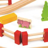 Dřevěné hračky Bigjigs Rail Dřevěná vláčkodráha s venkovskou cestou 80 dílů poškozený obal