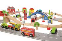 Dřevěné hračky Bigjigs Rail Vláčkodráha a autodráha