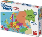 Dřevěné hračky Dino Puzzle Dětská mapa Evropa