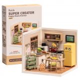 Dřevěné hračky RoboTime miniatura domečku Kuchyňka Happy Meals