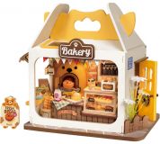 Dřevěné hračky RoboTime miniatura domečku Medvídkovo pekařství