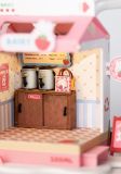 Dřevěné hračky RoboTime miniatura domečku Mléčný bar Strawberry