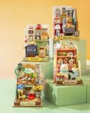 Dřevěné hračky RoboTime miniatura domečku Prázdninový obývací pokoj