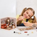 Dřevěné hračky RoboTime miniatura domečku Útulný obývací pokoj