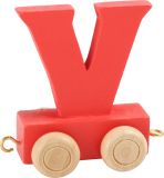 Dřevěné hračky small foot Dřevěný vláček barevná abeceda písmeno V - SLEVA