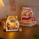 Dřevěné hračky RoboTime miniatura domečku Medvídkovo pekařství