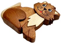 Dřevěné hračky Dvěděti Dřevěná magnetka velká Kočka