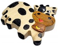 Dřevěné hračky Dvěděti Dřevěná magnetka velká Kráva