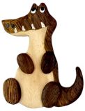 Dřevěné hračky Dvěděti Dřevěná magnetka velká Krokodýl