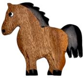 Dřevěné hračky Dvěděti Dřevěná magnetka velká Kůň