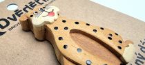 Dřevěné hračky Dvěděti Dřevěná magnetka velká Leopard