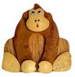 Dřevěné hračky Dvěděti Dřevěná magnetka velká Opice hnědá