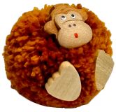 Dřevěné hračky Dvěděti Dřevěná magnetka velká pompon Opice