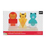 Dřevěné hračky Petit Collage Dřevěné skládací puzzle lev, tygr a medvěd