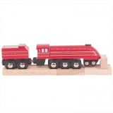 Dřevěné hračky Bigjigs Rail replika lokomotivy Duchess of Hamilton + 3 koleje