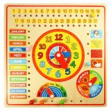 Dřevěné hračky Bigjigs Toys Kalendář s hodinami