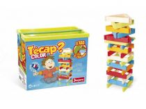 Dřevěné hračky Jeujura Dřevěná stavebnice Técap Color 100 dílů