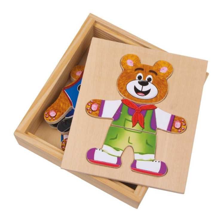 Dřevěné hračky Small Foot Dřevěné puzzle oblékání medvídků Small foot by Legler
