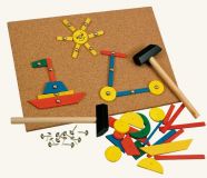 Dřevěné hračky Bino Hra s kladívkem 243 dílků
