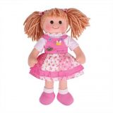 Dřevěné hračky Bigjigs Toys Látková panenka Hayley 34 cm
