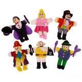 Dřevěné hračky Bigjigs Toys Prstoví maňásci sada Cirkusoví baviči