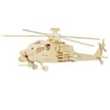 Dřevěné hračky Woodcraft Dřevěné 3D puzzle vrtulník Apache Woodcraft construction kit