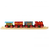 Dřevěné hračky Bigjigs Rail Osobní vlak + 2 koleje