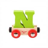 Dřevěné hračky Bigjigs Rail Vagónek dřevěné vláčkodráhy - Písmeno N