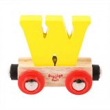 Dřevěné hračky Bigjigs Rail Vagónek dřevěné vláčkodráhy - Písmeno W
