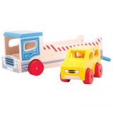 Dřevěné hračky Bigjigs Toys Dřevěné odtahové auto s osobním autem