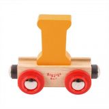 Dřevěné hračky Bigjigs Rail Vagónek dřevěné vláčkodráhy - Písmeno I