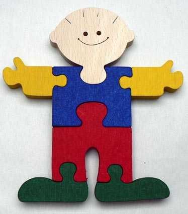 Dřevěné hračky Makovský Dřevěné vkládací puzzle Kluk bez rámečku
