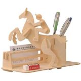 Dřevěné hračky Woodcraft Dřevěné 3D puzzle stojánek na tužky dostihy Woodcraft construction kit