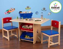 Dřevěné hračky KidKraft Stůl Star se dvěma židličkami a boxy