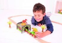 Dřevěné hračky Bigjigs Rail Dinosauří tunel T-Rex