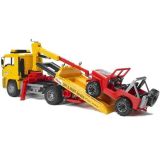 Dřevěné hračky Bruder Nákladní auto MAN odtah a Jeep