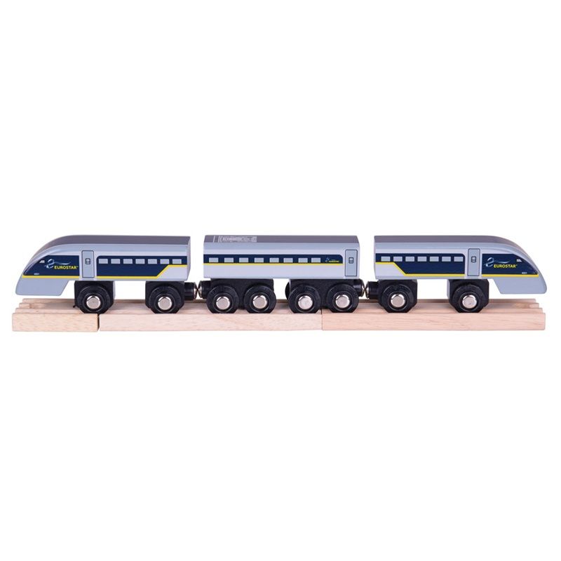 Dřevěné hračky Bigjigs Rail Rychlík Eurostar E320 + 3 koleje