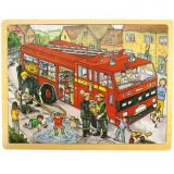 Dřevěné hračky Bigjigs Toys Dřevěné puzzle hasiči 24 dílků