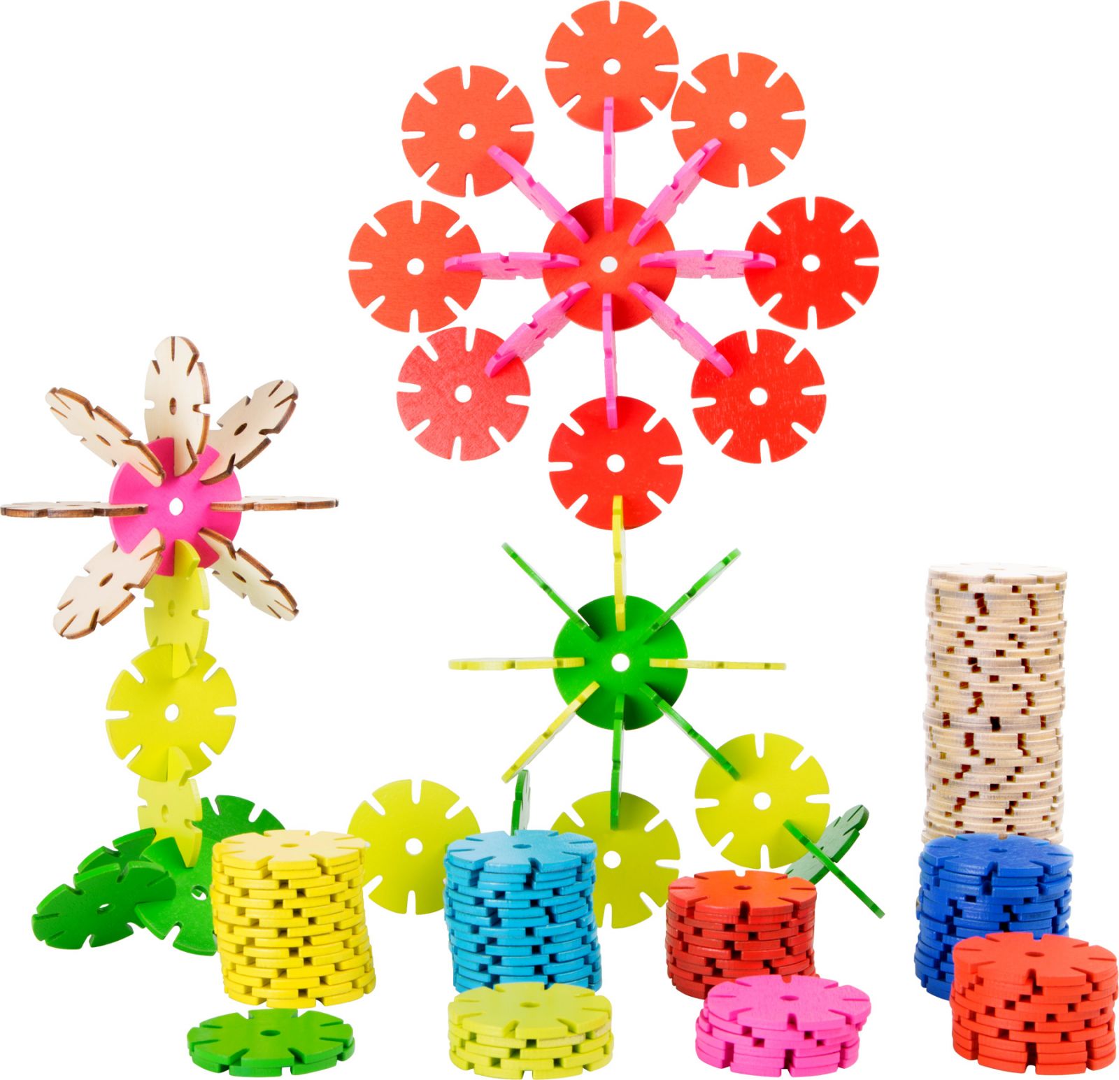 Dřevěné hračky Small Foot Dřevěná spojovací hra květina sada 240 ks Small foot by Legler