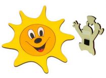 Dřevěné hračky DoDo Dřevěná dekorační magnetka sluníčko