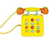 Dřevěné hračky Classic world Dřevěný žlutý telefon