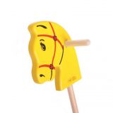 Dřevěné hračky Bigjigs Toys Koníček na tyči žlutý