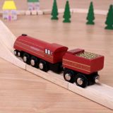 Dřevěné hračky Bigjigs Rail replika lokomotivy Duchess of Hamilton + 3 koleje