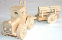 Dřevěné hračky Ceeda Cavity Velký traktor s kládami přírodní