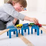 Dřevěné hračky Bigjigs Rail Dřevěné koleje set mostní konstrukce