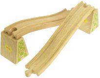 Dřevěné hračky Bigjigs Rail Nadjezdové koleje s pilíři 2ks